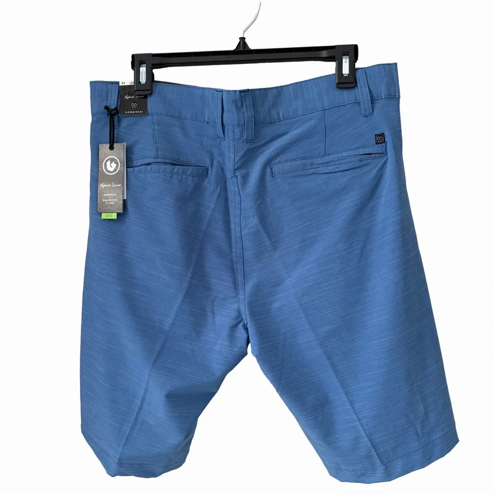 NWT Burnside Hybrid Walkshort+Boardshort Sz 33 Pockets Blue Golf Casual Beach